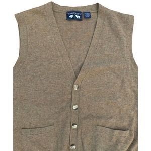Woods & Gray Men's Sleeveless Vest 100% Lambswool Marbled Tan Size Large